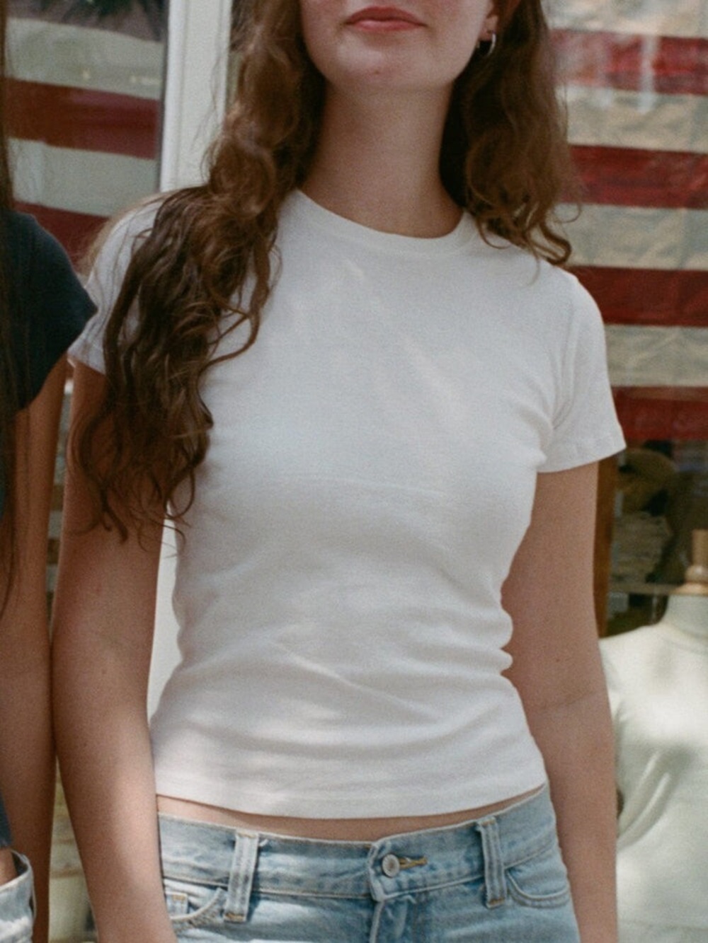 NWT BRANDY MELVILLE Ivory Crew Neck T-Shirt